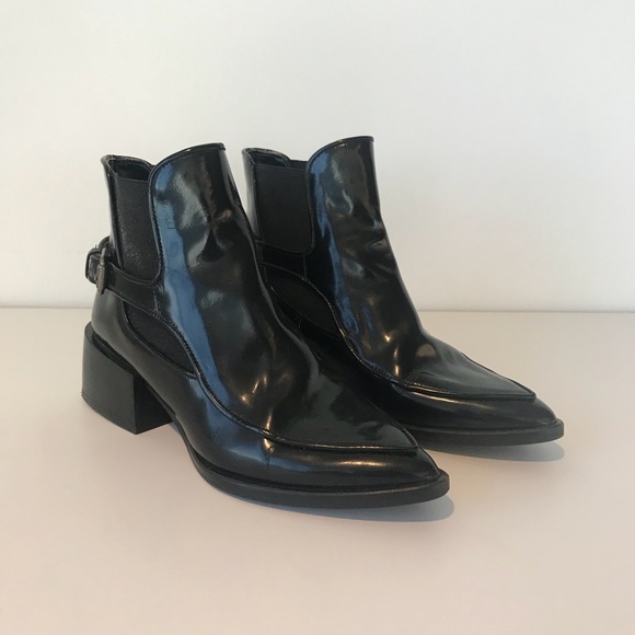 Zara Patent Leather Chelsea Boots - Picture 2 of 8